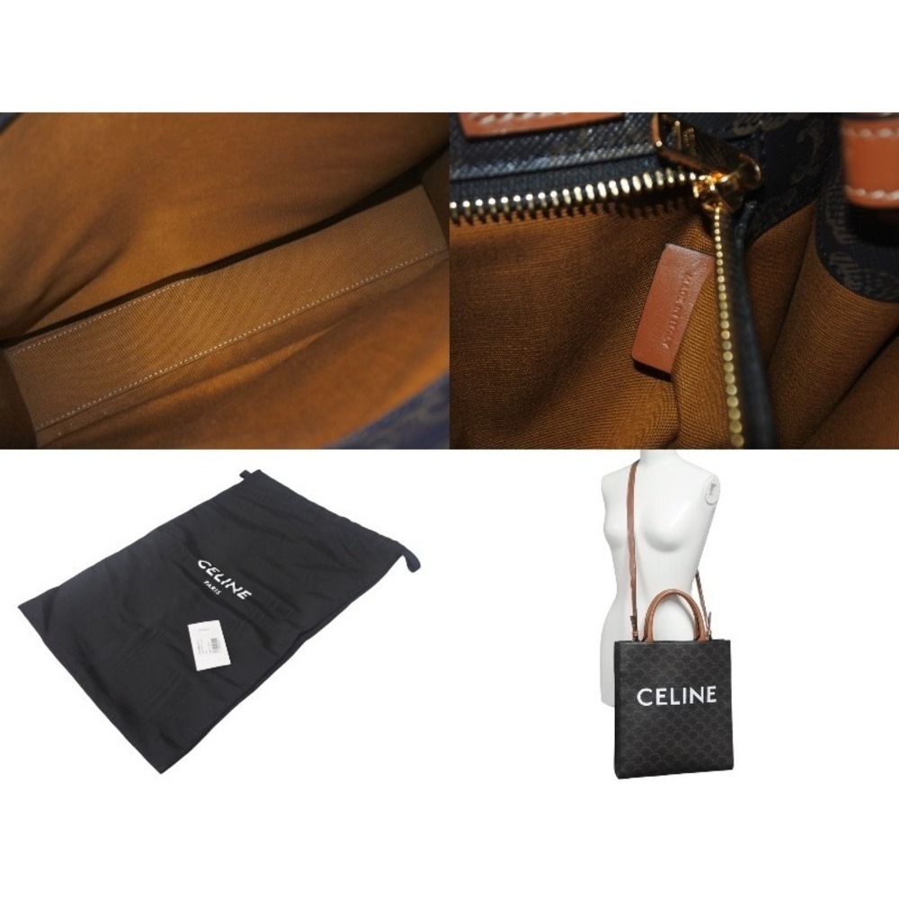 Celine Vertical Cabas Tote Bag Triomphe Canvas Brown - Picture 9 of 9
